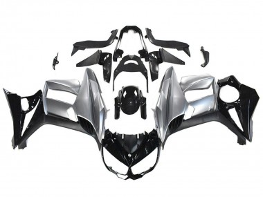 Kawasaki Z1000SX Motorrad Verkleidung 2010-2016 - Glanzendes Schwarz Silber
