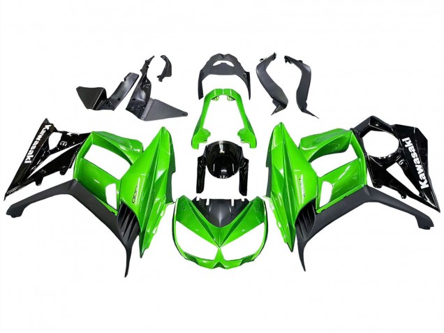 Kawasaki Z1000SX Motorrad Verkleidung 2010-2016 - Glanzendes Schwarz Matt Schwarz Grun