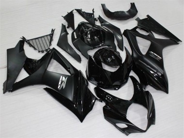 Suzuki GSXR 1000 Motorrad Verkleidung 2007-2008 - Glanzendes Schwarz Matt Schwarz Weiss
