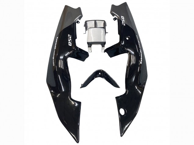 Kawasaki ZXR250 Motorrad Verkleidung 1989-1990 - Glanzendes Schwarz Grau Elf Touch4 Bridgestone