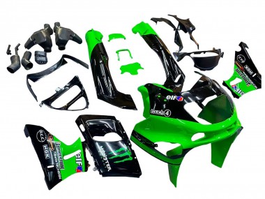 Kawasaki ZZR600 Motorrad Verkleidung 1998-2003 - Grun Schwarz Monster Elf