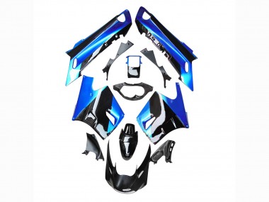 Kawasaki ZZR1100 Motorrad Verkleidung 1990-1992 - Blau Glanzendes Schwarz