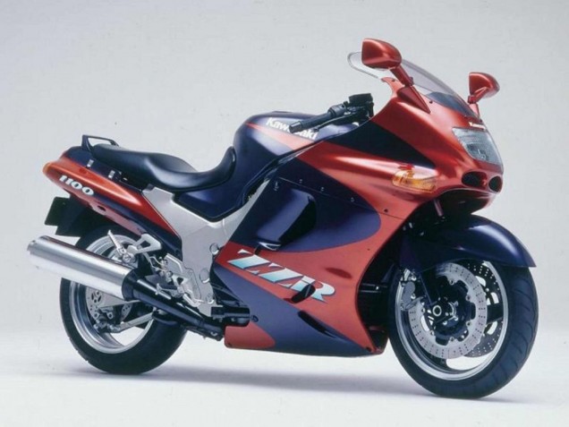 Kawasaki ZZR1100 Motorrad Verkleidung 1993-2003 - Kastanienbraun Rot Dunkel Blau