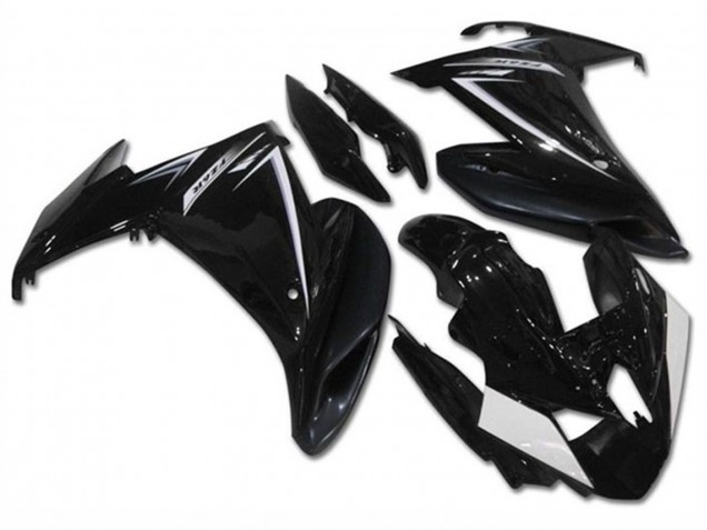 Yamaha FZ6R Motorrad Verkleidung 2009-2015 - Glanzendes Schwarz Weiss