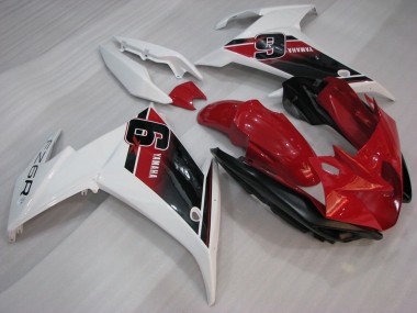 Yamaha FZ6R Motorrad Verkleidung 2009-2015 - Rot Weiss Schwarz 6