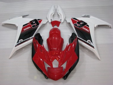 Yamaha FZ6R Motorrad Verkleidung 2009-2015 - Rot Weiss Schwarz 6