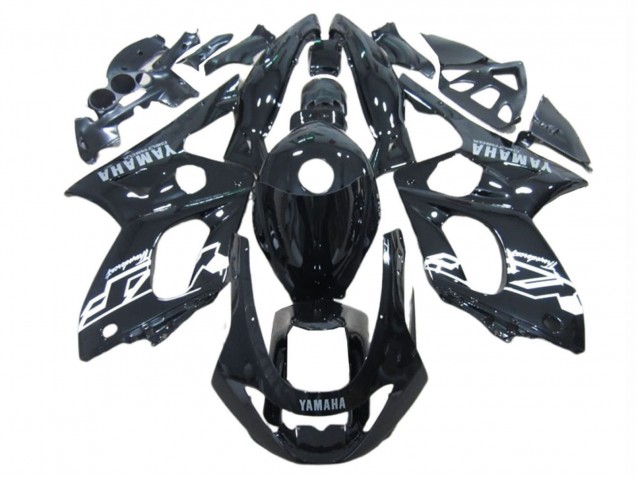 Yamaha YZF600R Thundercat Motorrad Verkleidung 1996-2007 - Glanzendes Schwarz Weiss