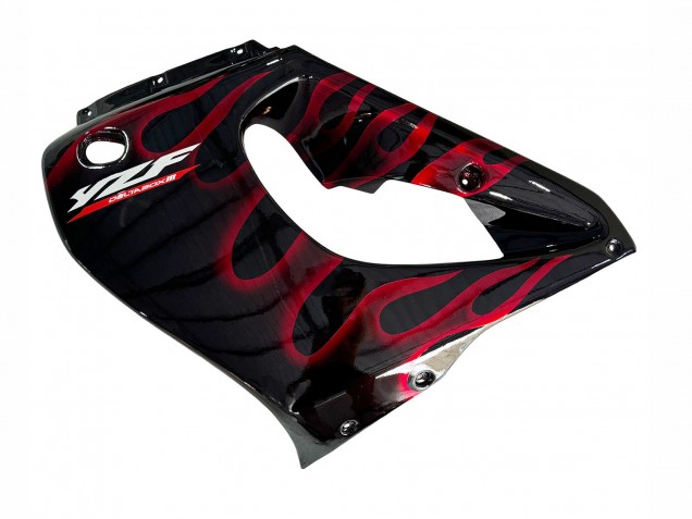 Yamaha YZF 1000R Thunderace Motorrad Verkleidung Kit 1997-2007 - Schwarz mit Rot Flamme