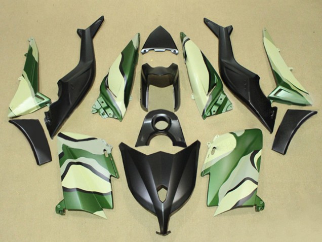 Yamaha TMAX530 Motorrad Verkleidung 2012-2014 - Matt Schwarz Grun HellGelb