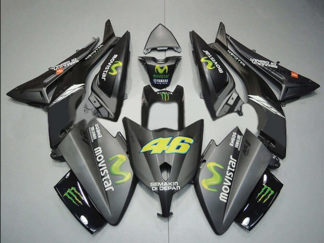 Yamaha TMAX530 Motorrad Verkleidung 2012-2014 - Matt Schwarz MoviStar ENEOS Yamalube Monster 46