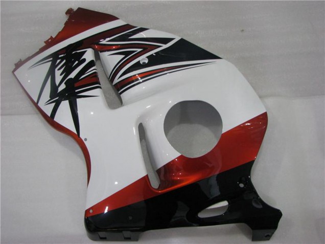 Suzuki GSXR 1300 Hayabusa Motorrad Verkleidung 1996-2007 - Weiss Orange Schwarz