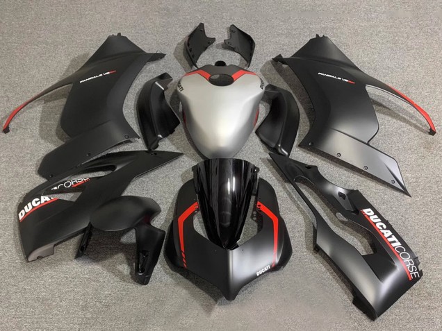 Ducati Panigale V2 Motorrad Verkleidung 2020-2024 - Silber Rot Matt Schwarz Corse