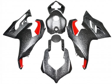 Ducati Panigale V2 Motorrad Verkleidung 2020-2024 - Schwarz Geschmiedet Carbonfaser Stil Rot