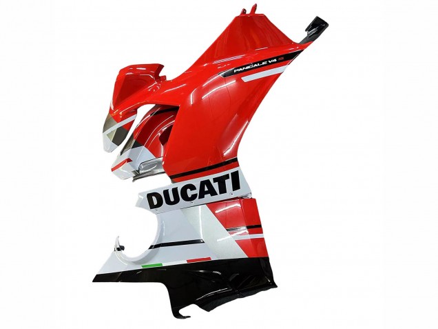 Ducati Panigale V4 V4S Motorrad Verkleidung 2018-2019 - Weiss Silber Rot Glanzendes Schwarz