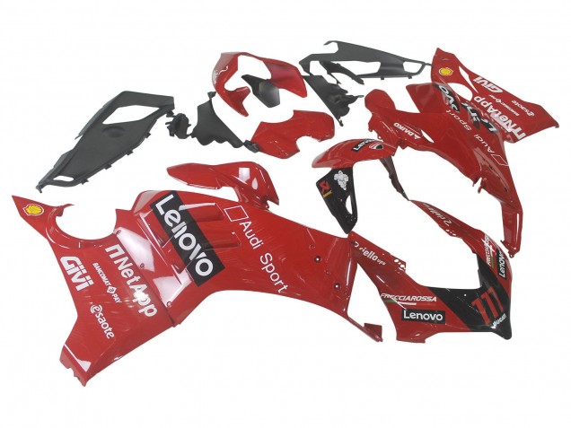 Ducati Panigale V4 V4S Motorrad Verkleidung 2020-2021 - Rot Glanzendes Schwarz Lenovo 117