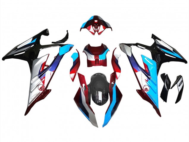 BMW S1000RR Motorrad Verkleidung 2023-2024 - Silber Rot Blau Schwarz