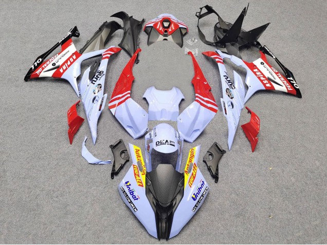 BMW S1000RR Motorrad Verkleidung 2023-2024 - Weiss Rot Schwarz Gold
