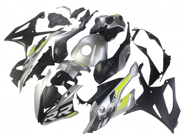 BMW S1000RR Motorrad Verkleidung 2023-2024 - Silber Matt Schwarz Limetten Grun