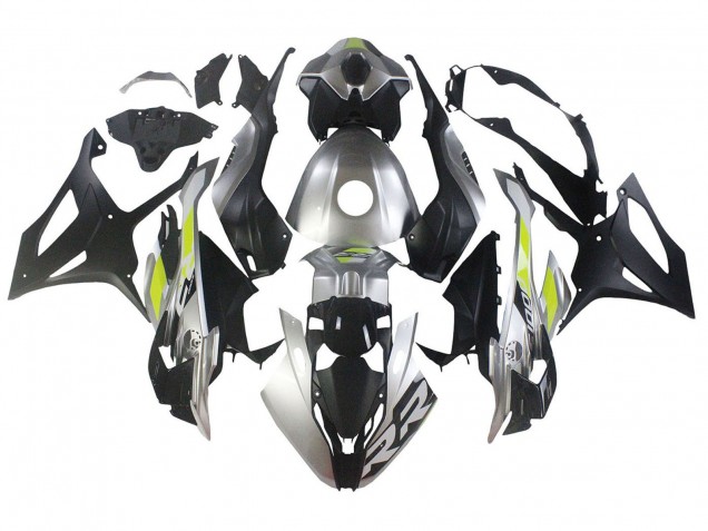 BMW S1000RR Motorrad Verkleidung 2023-2024 - Silber Matt Schwarz Limetten Grun