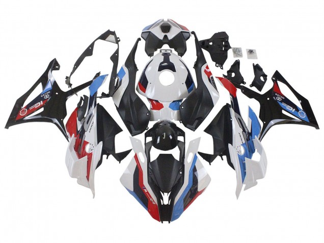 BMW S1000RR Motorrad Verkleidung 2023-2024 - Weiss Blau Rot Matt Schwarz