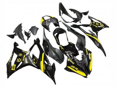BMW S1000RR Motorrad Verkleidung 2019-2022 - Glanzendes Schwarz Gelb