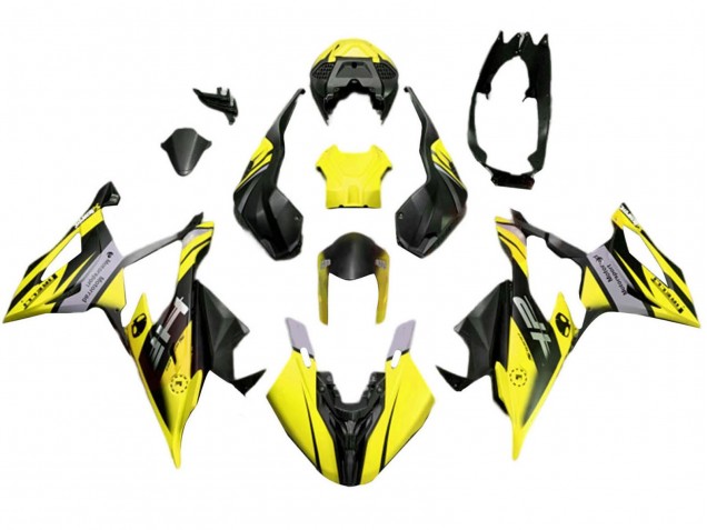 BMW S1000RR Motorrad Verkleidung 2019-2022 - Matt Gelb Schwarz