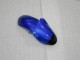 Kawasaki ZX6R Motorrad Verkleidung 2000-2002 - Blau Glanzendes Schwarz Elf Bridgestone