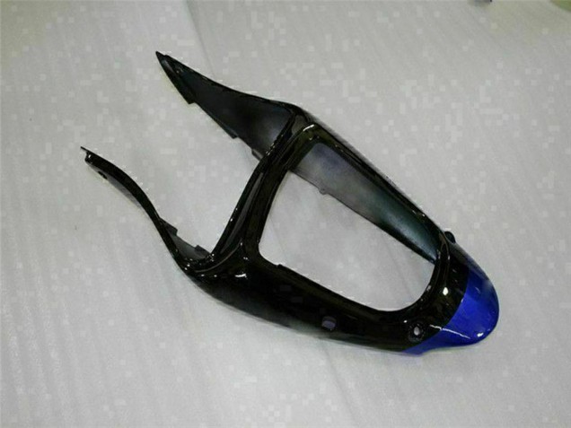 Kawasaki ZX6R Motorrad Verkleidung 2000-2002 - Blau Glanzendes Schwarz Elf Bridgestone