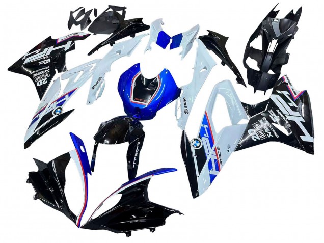 BMW S1000RR Motorrad Verkleidung Kit 2015-2016 - Weiss Blau Glanzendes Schwarz