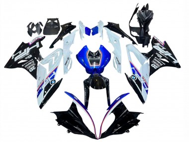 BMW S1000RR Motorrad Verkleidung Kit 2015-2016 - Weiss Blau Glanzendes Schwarz