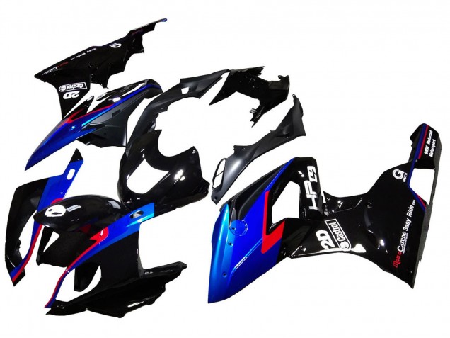 BMW S1000RR Motorrad Verkleidung 2015-2016 - Rot Blau Schwarz Glanzendes Schwarz