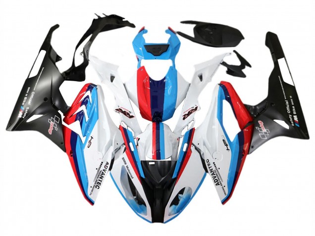 BMW S1000RR Motorrad Verkleidung 2015-2016 - Weiss Rot Blau Matt Schwarz
