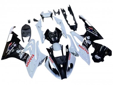 BMW S1000RR Motorrad Verkleidung 2015-2016 - Weiss Glanzendes Schwarz Fiamm