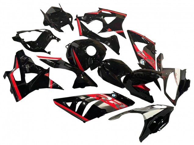 BMW S1000RR Motorrad Verkleidung 2009-2014 - Rot Glanzendes Schwarz