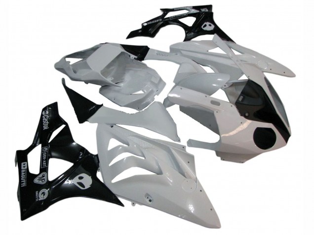 BMW S1000RR Motorrad Verkleidung 2009-2014 - Weiss Glanzendes Schwarz