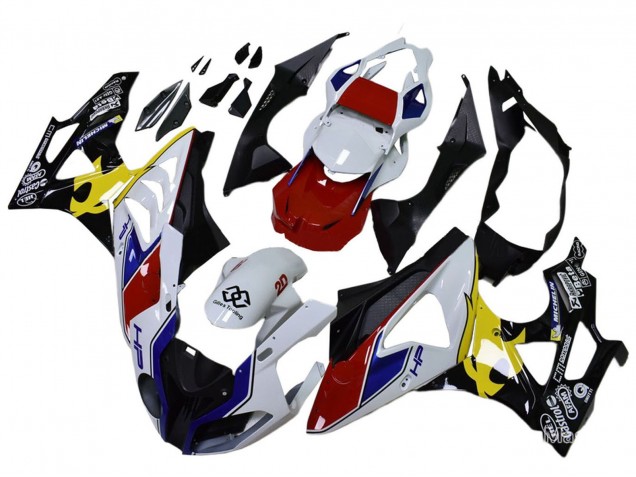 BMW S1000RR Motorrad Verkleidung 2009-2014 - Weiss Rot Gelb Schwarz Castrol