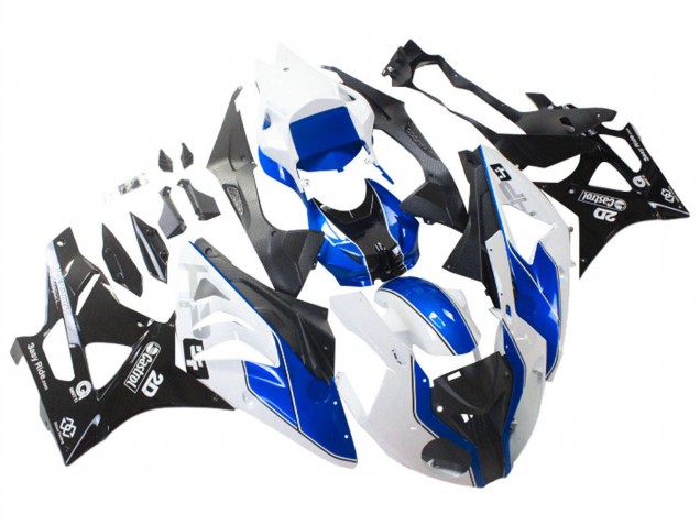 BMW S1000RR Motorrad Verkleidung 2009-2014 - Weiss Blau Glanzendes Schwarz Castrol