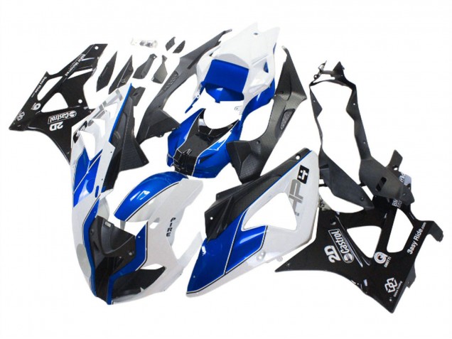 BMW S1000RR Motorrad Verkleidung 2009-2014 - Weiss Blau Glanzendes Schwarz Castrol