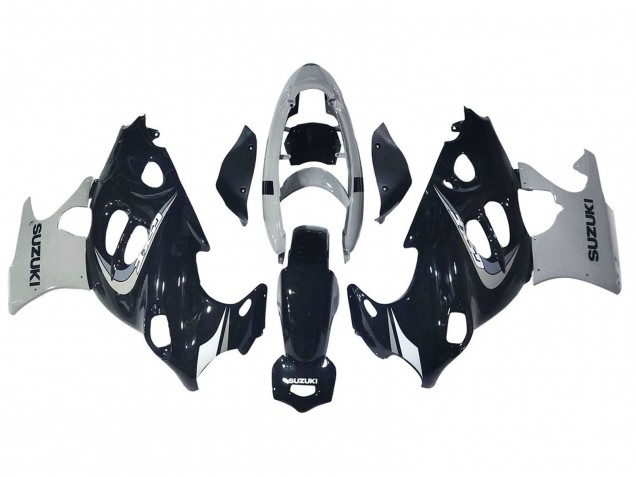 Suzuki GSX600F/GSX750F Motorrad Verkleidung 2004-2006 - Glanzendes Schwarz Grau