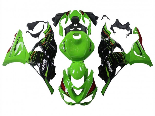 Kawasaki ZX6R Motorrad Verkleidung 2023-2025 - Grun Schwarz