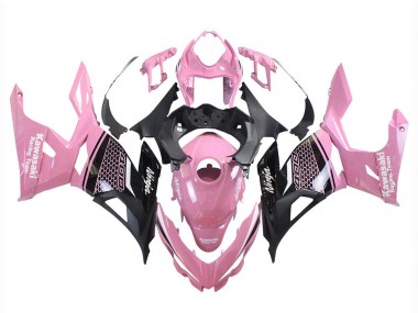 Kawasaki Ninja 400 Motorrad Verkleidung 2018-2024 - Rosa Matt Schwarz Bienenwabe