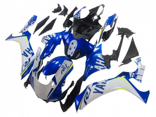 Yamaha YZF 1000 R1 Motorrad Verkleidung 2020-2025 - Weiss Blau Neon Gelb Glanzendes Schwarz