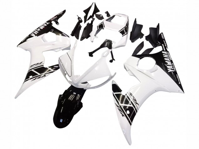 Yamaha YZF R6 Motorrad Verkleidung 2003-2004 - Weiss Glanzendes Schwarz