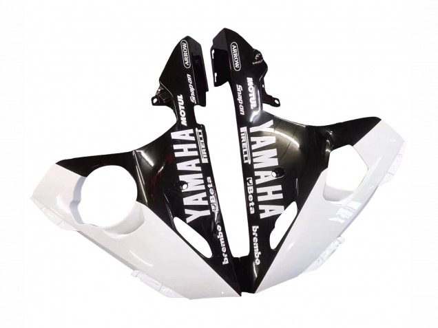 Yamaha YZF R6S Motorrad Verkleidung 2006-2009 - Weiss Glanzendes Schwarz