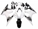 Yamaha YZF R6S Motorrad Verkleidung 2006-2009 - Weiss Glanzendes Schwarz