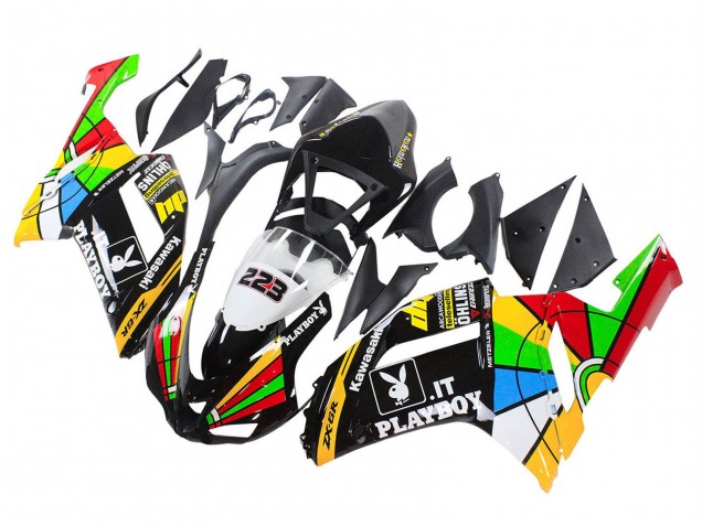 Kawasaki ZX6R Motorrad Verkleidung 2007-2008 - Bunt Playboy 223