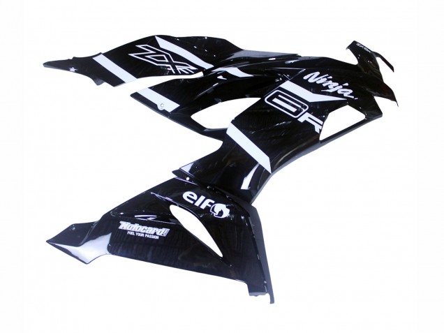 Kawasaki ZX6R Motorrad Verkleidung 2019-2022 - Glanzendes Schwarz Weiss