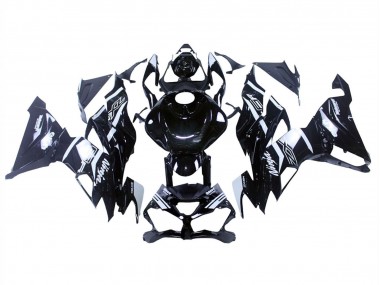 Kawasaki ZX6R Motorrad Verkleidung 2019-2022 - Glanzendes Schwarz Weiss