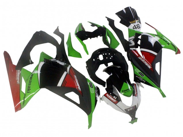 Kawasaki EX300 Motorrad Verkleidung 2013-2024 - Grun Weiss Rot Schwarz Elf
