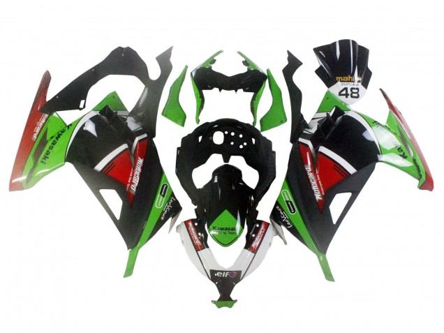 Kawasaki EX300 Motorrad Verkleidung 2013-2024 - Grun Weiss Rot Schwarz Elf
